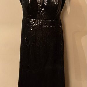Black Sequin Dress Mid Length